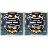 2X Hammerite Hammered Silver Paint 250ml Tin Paint